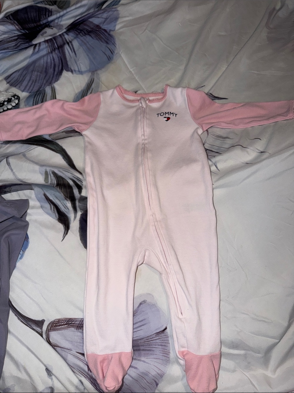 Tommy Hilfiger Pink Footed Baby One-Piece